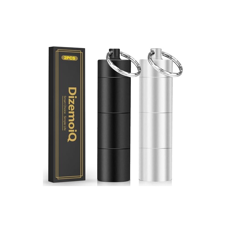Set of 2 Mini Pill Box Key Ring (3 Compartments)