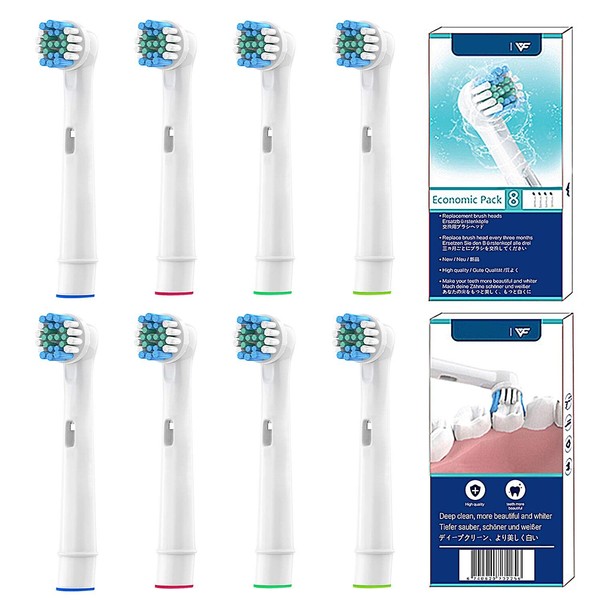 WuYan 8 pcs Toothbrush Head for Oral B, Replacement Brush Heads for Braun Electric Toothbrush, Work on Pricision Deep Clean Teeth, Withening Teeth, 8 Pack with Package