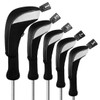 Andux Golf Wood Driver Headcover Long Neck Set of 5