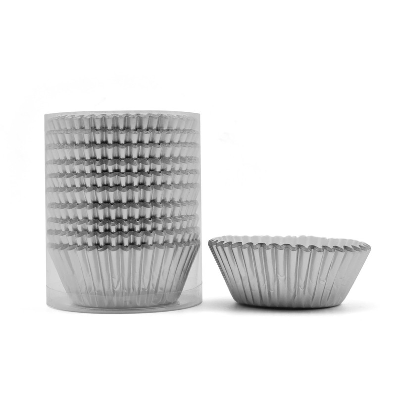 200 Pcs Silver Foil Cupcake Liners Standard Baking Cups Muffin