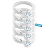 Maximm Extension Cord 10 Feet White (5 Pack) Flat Plug,