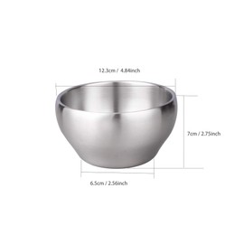 IMEEA Ice Cream Bowl Insulated Bowl 15oz Double Wall Soup Bowl SUS304 Stainless Steel Cereal Bowl, Set of 2