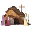 Ghzste Easter Resurrection Scene Ornament Easter Scene Wooden Decoration Easter