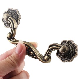 Jersvimc 5 Piece Drop Drawer Handles 3-3/4 Inch(96mm) Hole Centers - 4.7 Inch Total Length, Bail Cabinet Pulls Bronze Dresser Handles for Furniture Cupboard Wardrobe Kitchen Door