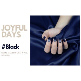 JOYFUL DAYS Gelnägelstreifen, halbgehärtet, Aufkleber für Gel-Nagellack, ungiftig, DIY, selbstklebend, 20 Stück, inklusive Nagelfeile und Stick (schwarz)