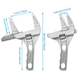 REBECASKYENS 1 Pack Adjustable Spanner Wrench,6-68mm Opening Wide Jaw,Adjustable Spanner for Tightening Or Loosening Nuts, Bolts, Pipes, Pipe Nuts
