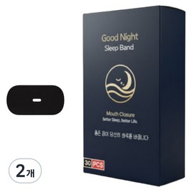 Moment Home Good Night Deep Sleep Mouth Opening Prevention Band Black 30p, 2 Pieces / 모먼트홈 잘자요 숙면 입벌림 방지 밴드 블랙 30p, 2개