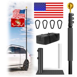 IOEN 20FT Telescoping Flag Pole Kit with Tire Mount & US Flag