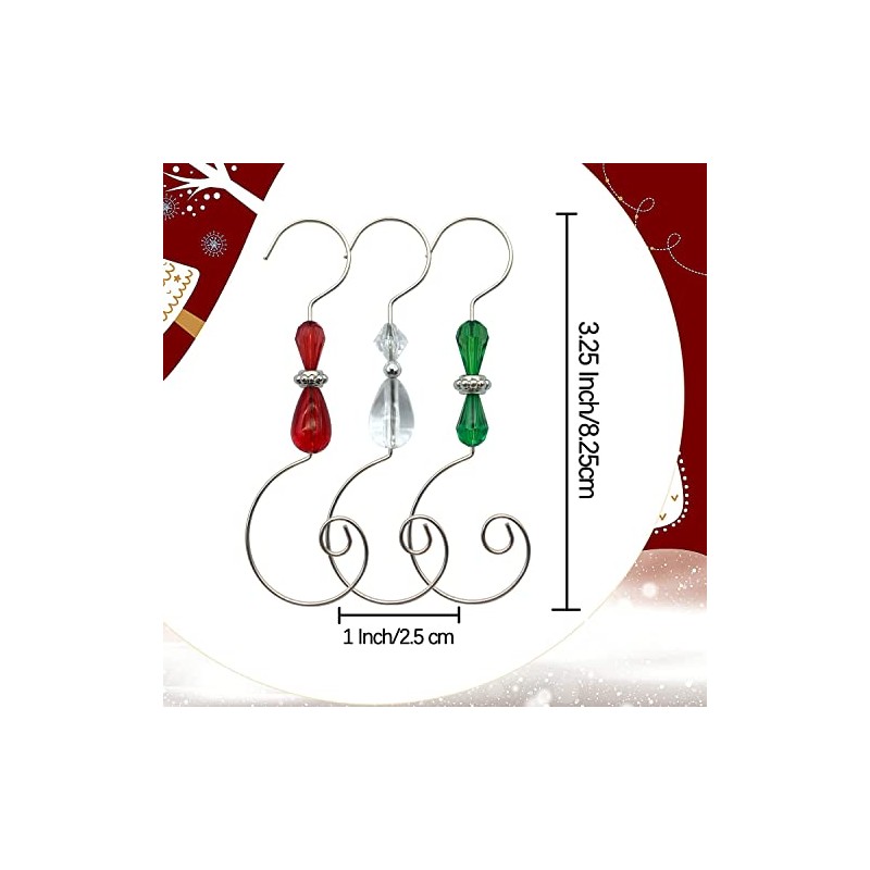 WEIBIAO Christmas Ornament Hooks - Silver Wire Hooks, Acrylic Jewelry