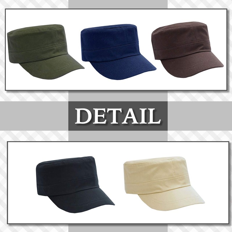CHROME CRANE CB056 Men's Women's Solid Military Cap, Hat, Work