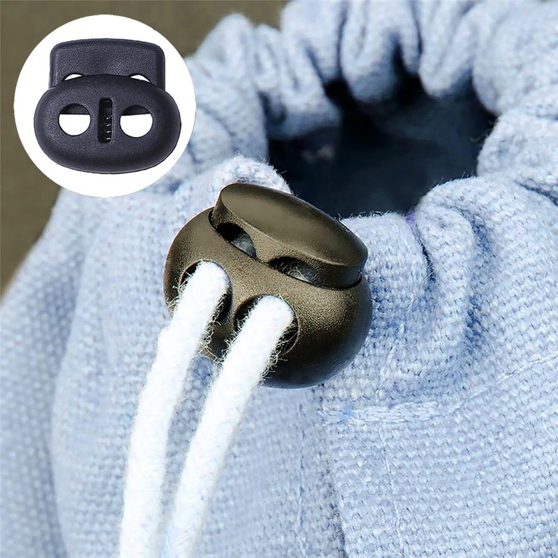 50Pcs Plastic Cord Locks with 50Pcs Zipper Pull Tabs Cords