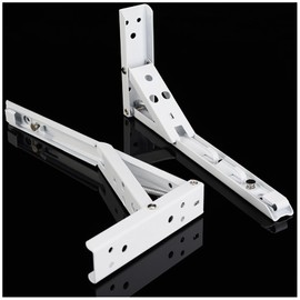ANTEISI White Folding Shelf Bracket Hinges,12 in Floating Desk Hinge,Garage Table Hinges Wall Desk fold Down for Small Spaces Brackets 2 Pcs