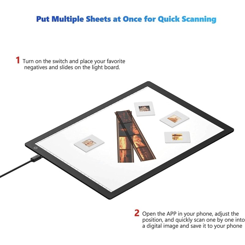 Eyesen Slide Viewer Light Box, Ultra-Thin A4 USB Powered Light