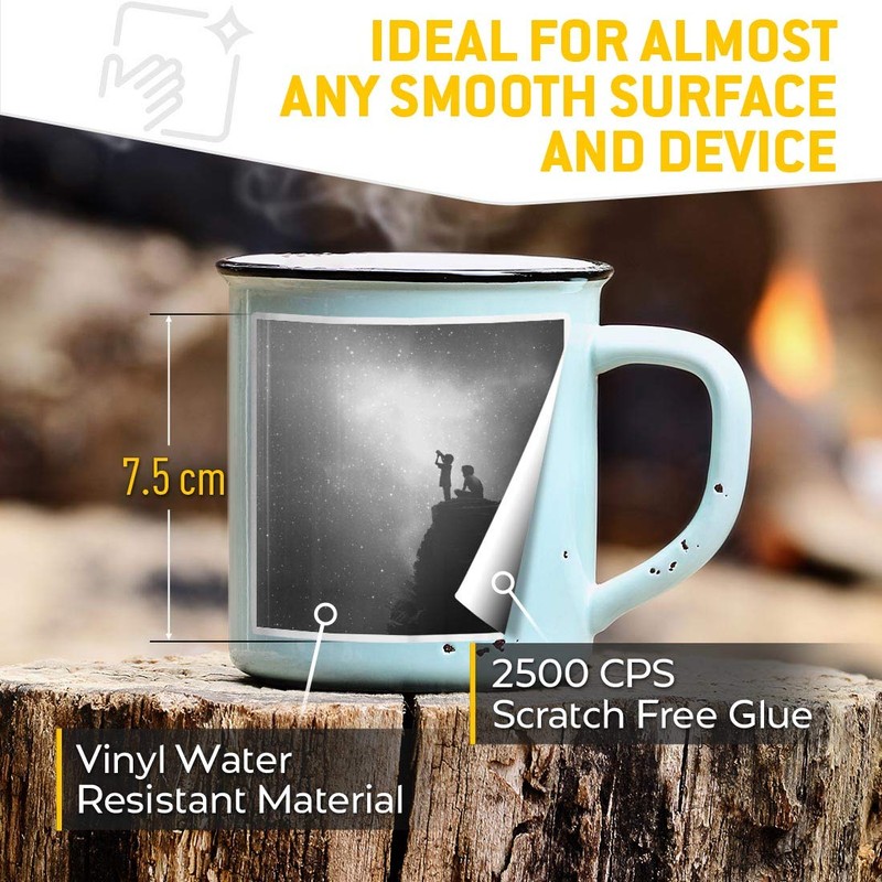 2 x 7.5cm Square Vinyl Stickers - Telescope Stargazing Galaxy