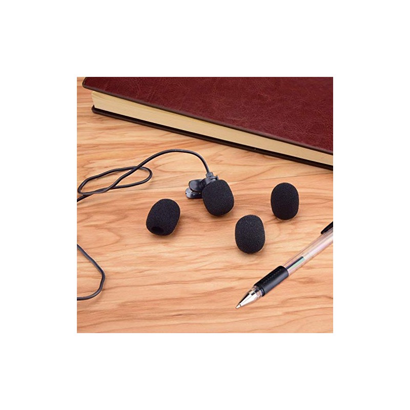 10 Piece Black L30mm x D8mm Mini Microphone Headset Windscreen