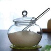 MINGZE 250 ML Sugar Bowl, Transparent, with Clear Lid and