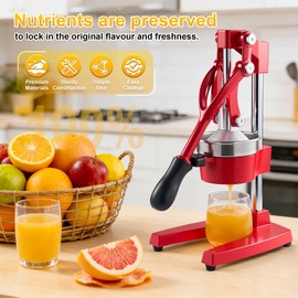 YODHOSA Cast Iron Juicer Hand Press Manual Citrus Squeezer for Lemon Orange Lime Pomegranate, Heavy Duty Countertop Juice Press Extractor with Cup, Commercial Bar Kitchen Tool