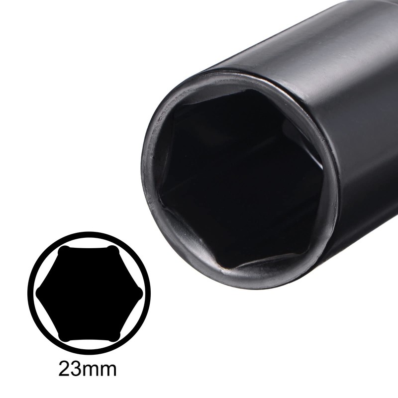 sourcing map 1/2" Drive by 23mm Deep Impact Socket, Heat-Treated