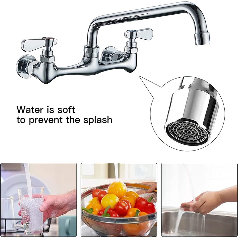 BWE Commercial Kitchen Faucets, Kitchen Sink Faucet, 8 Inch Center