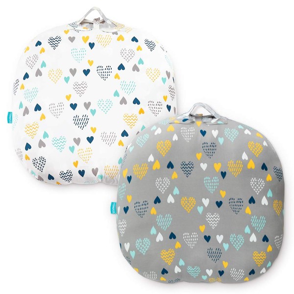 Stretchy Newborn Lounger Cover -2 Pack Removable Slipcover,Super Soft Snug Fitted,Heart Pattern