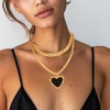Jovono Heart Pendant Necklaces Gold Layered Chunky Choker Necklace Chains