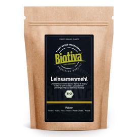 Leinsamenmehl Bio 250g - Flachspflanze - glutenfrei - Low Carb Mehl - glutenfrei sojafrei laktosefrei - Premium Bio- Qualität - zertifiziert und kontrolliert in Deutschland - Biotiva