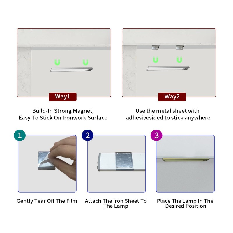 LEPOTEC Motion Sensor Cabinet Lighting,RGB LED Closet Lights Wireless USB