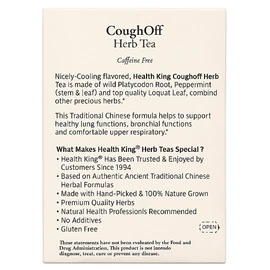Health King CoughOff Herb Tea, Herbal Tea, 20 Tea Bags, medicinal, tea, functional herb tea, traditional, Peppermint, Loquat Leaf
