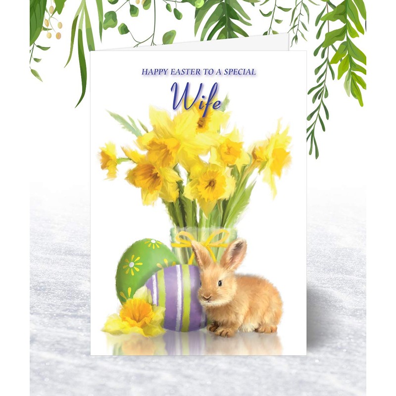 Wife Easter Card - Medium Sized Card (A5 Size -148mm