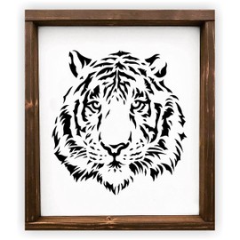 Tiger Stencil, Reusable Plastic Template, Paint Your Own Wood Sign, Home Decor DIY (9.9" x 10.1")