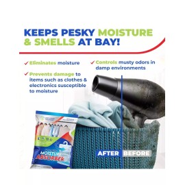 Eco Living Solution Moisture Absorber Packets Fragrance Free Humidity Absorber Hanging Closet Deh...