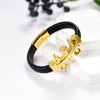 JewelryWe Men's Novelty Punk Rock Nail Bracelet Stitching Braided Leather