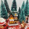 26PC Mini Christmas Pine Trees Artificial Snow Frost Trees with