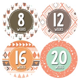 Months in Motion Pregnancy Weekly Belly Growth Stickers - Baby Bump Belly Stickers - Maternity Week Sticker - Pregnant Expecting Photo Prop Keepsake - Expectant Mom Gift - Style 916
