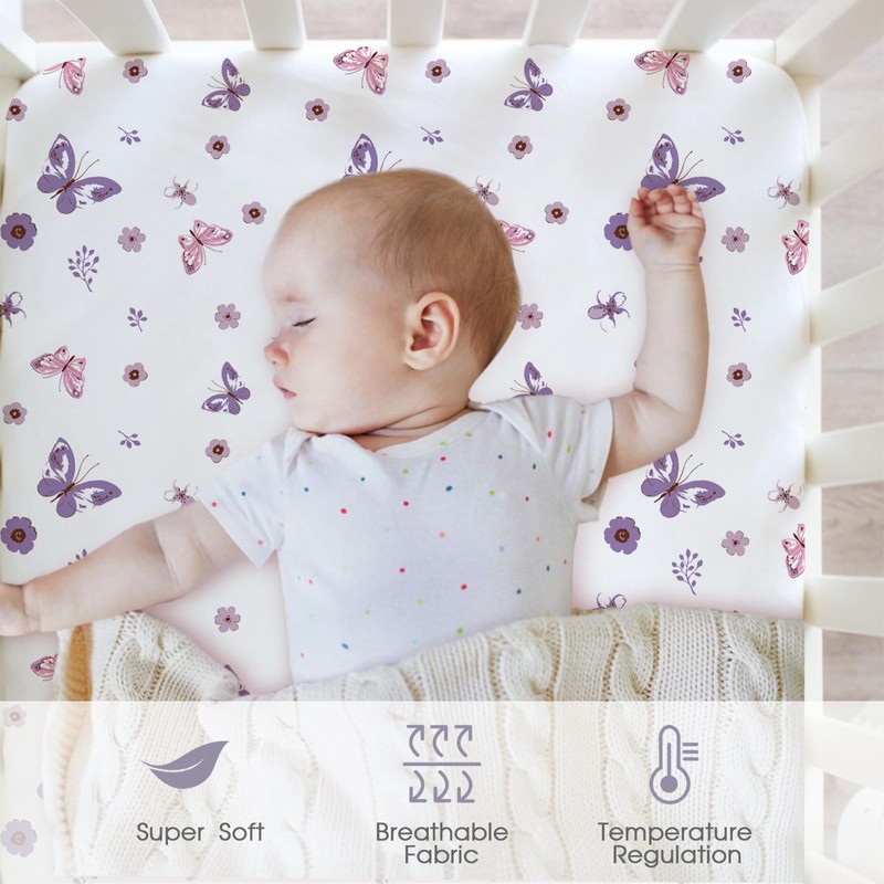 Little Grape Land Cot Bed Sheets 140 x 70 cm,