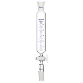 Labasics Addition Funnel, Borosilicate Glass Graduated Dropping Funnel with 24/40 Standard Joint and PTFE Stopcock for Laboratory Additional Funnel, 100 ml