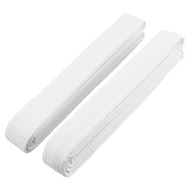Daelesr Pack of 2 Judo Karate Belts, Aikido Belt, Taekwondo Belt, White, 260 cm, Budo Belt, Judo Cotton, Martial Arts Wrestling Belt, White Karate Jiu-Jitsu Belt