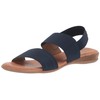 André Assous Sandalias planas para mujer, Azul/Patchwork, 5 US