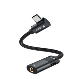 Mcdodo 2 in 1 USB-C to USB-C & DC 3.5mm Audio Converter Adapter, 60W PD Rapid Charge and Music Playback Type-C Earphone Converter Adapter Instant Access Charging Earphone Aluminum Alloy Shell USB-C