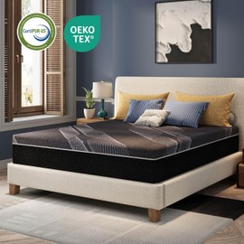 CH CHARME HOUSE Bamboo-Charcoal Twin Memory Foam Mattress 10 Inch, with Liquid Gel for Cooling Sleep and Pressure Relief, Bed in a Box, Made in USA CertiPUR-US Certified, 38'x75'x10', Black