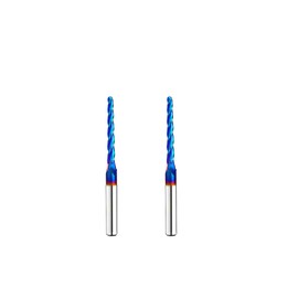 Ruhitools 2PCS CNC Router Bits Ball Nose 1/8 inch Cutting Dia 2D and 3D Carving 1.0 Deg NACO Coated UpCut with 1/8" x 1 1/2" x 1/4" x 3" Shank 1/4" T3220BC