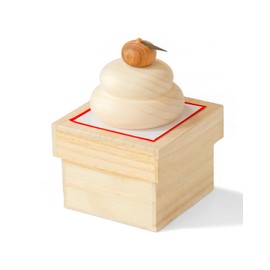 Kagami Mochi Wooden Ornament, New Year, New Year's Day Ornament, Object, Small (with Stand)
