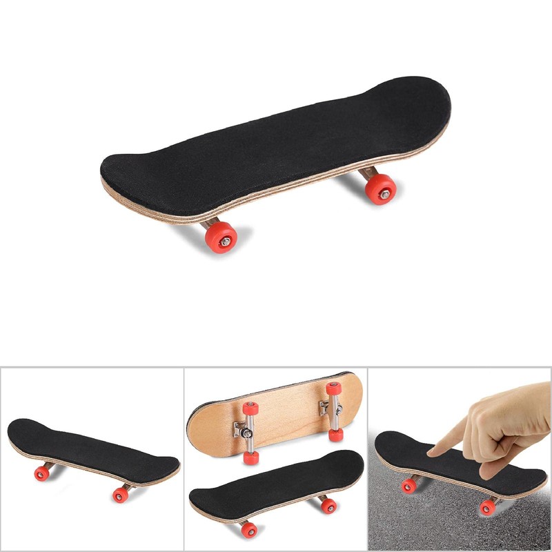 Milltrip Wooden Finger Skateboards, 1Pc Maple Wooden Alloy Fingerboard Finger