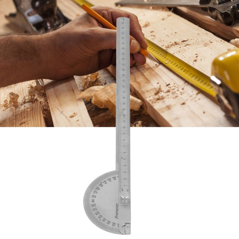 Angle Protractor 0‑180 Degree 2 Arm Finder Stainless Steel Woodworking
