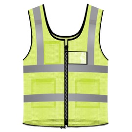 WurdeWindig High Visibility Safety Vest, Breathable Zipper Design with Dual Pockets, Lightweight & Weather-Resistant for Construction, Roadwork, Warehouse(Yellow,M)