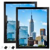 QWORK 11"x14" Picture Frame with Shatter-Resistant Glass, Black Engineered Wood