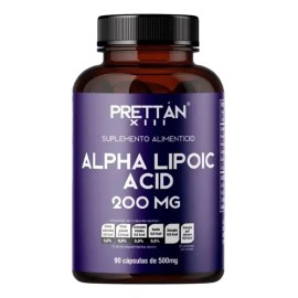Acido Alfa Lipoico Prettan Suplemento 500mg 90 Cápsulas Sin Sabor                                                                                     
