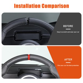 Tumukiw Steering Center Round Marker Replacement Compatible with INEOS Grenadier 2020-2024 Non-Slip Steering Return to Standard Decals Interior Accessories (Red)