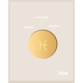 GD GOOD.designs EST. 2015 Zodiac Chain Pisces Gold 18 Carat - Waterproof I Gold Plated Necklace with Horoscope Pendant I Stainless Steel Zodiac Necklace for Ladies