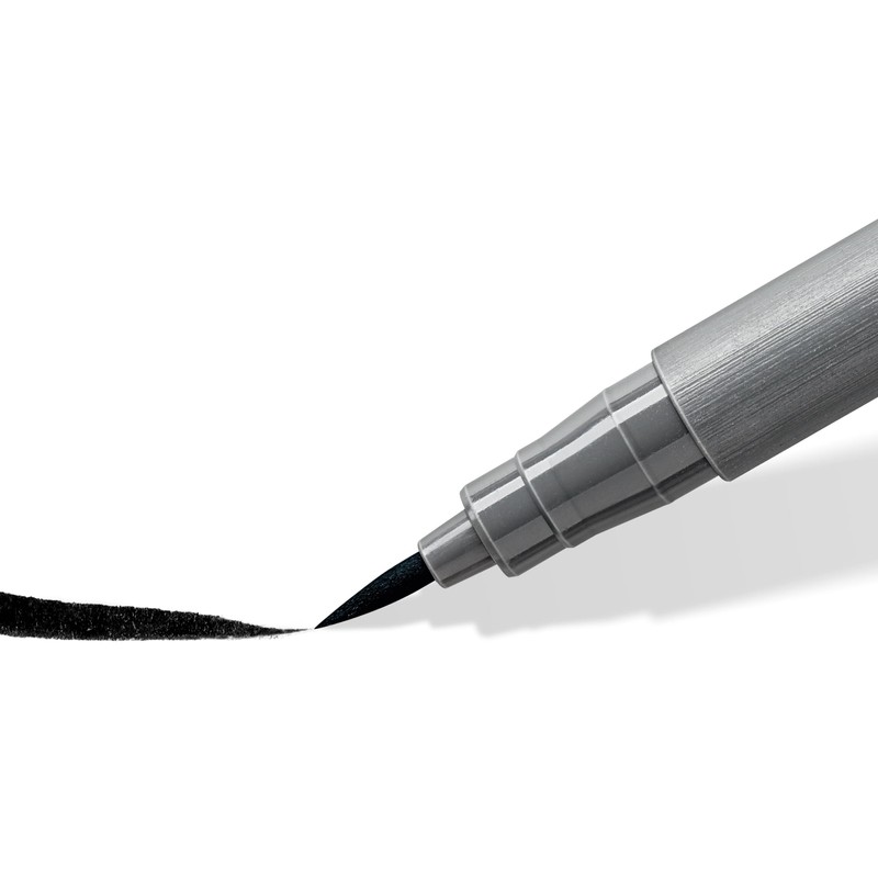 STAEDTLER Soft Brush Pen Pigment Arts, Intense Black, Soft Brush